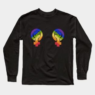 Feminist Symbol Rainbow Tata Tee Long Sleeve T-Shirt